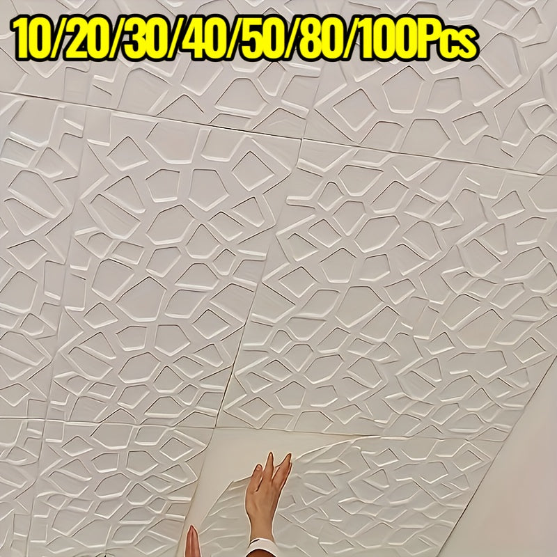 102030405080100 komada Samolepljive Vodootporne 3D Nalepnice za Zidove  Skinite i Zalepite XPE Vodootpornu Foliju 3D Tekstura Nalepnica nalik na Tapete 350x350cm za Kuhinju Kupatilo Plafon i Zidove  Lako ienje Ploice koje se Mogu Sei 