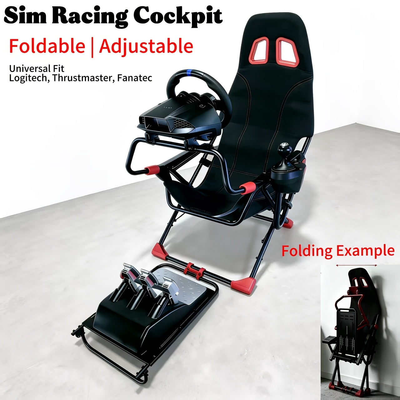Nadograeni sklopivi simulator sedita i volana za trkake igre