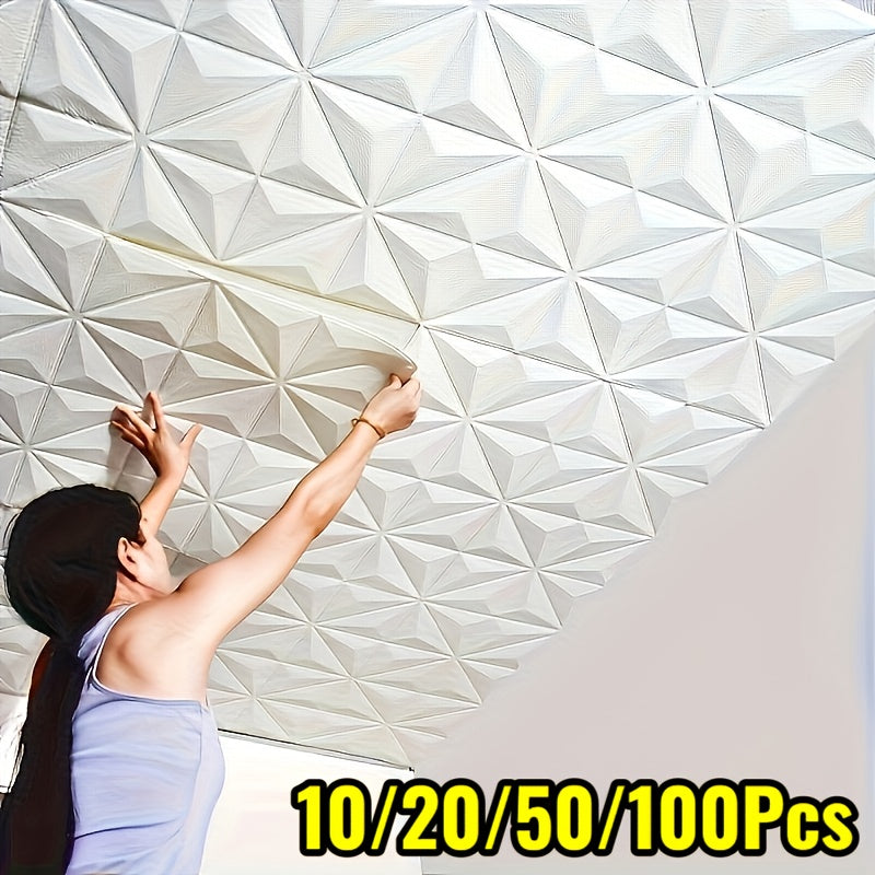 102050100 kom 3D Nalepnica za Zid Samolepljiva Vodootporna Nalepnica za Zid Lako se isti i Slobodno se See za Kuhinju Dnevnu Sobu Kupatilo Hodnik Zidna Nalepnica Dijamantski Trodimenzionalni Uzorak za Dnevnu Sobu